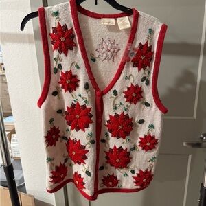 Bobbie Brooks Red and White Knit Vest